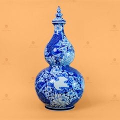 Bình Hồ Lô Hoa Ngư Tụ Khánh Lam Ngọc Bình An 2